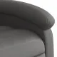 Електрически изправящ реклайнер стол, сив, естествена кожа