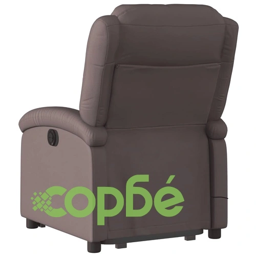 Електрически изправящ масажен реклайнер стол, тъмнокафяв ➤ топ цена ➤ sorbe.bg