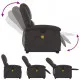 Електрически изправящ масажен реклайнер стол, тъмнокафяв