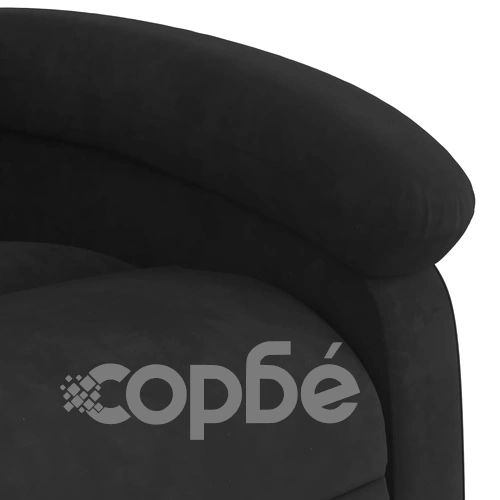 Електрически изправящ масажен реклайнер стол, черен, кадифе ➤ топ цена ➤ sorbe.bg