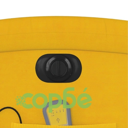 Електрически изправящ масажен реклайнер стол, жълт, кадифе ➤ топ цена ➤ sorbe.bg