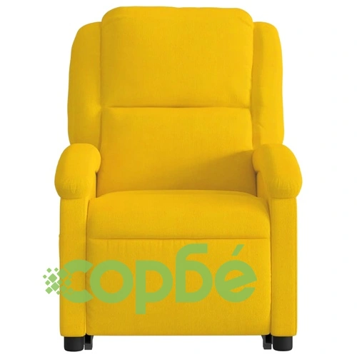 Електрически изправящ масажен реклайнер стол, жълт, кадифе ➤ топ цена ➤ sorbe.bg