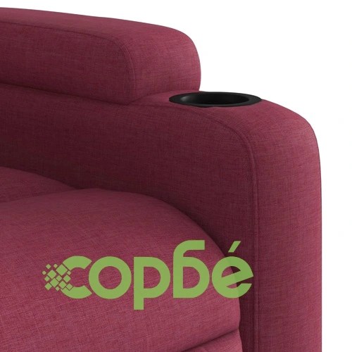 Електрически изправящ реклайнер стол, виненочервен, текстил ➤ топ цена ➤ sorbe.bg