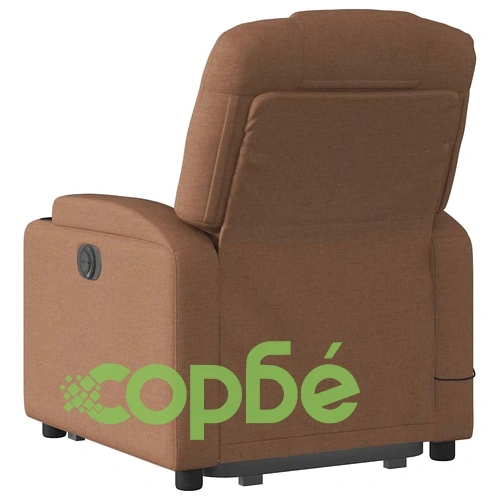 Електрически изправящ масажен реклайнер стол кафяв текстил ➤ топ цена ➤ sorbe.bg