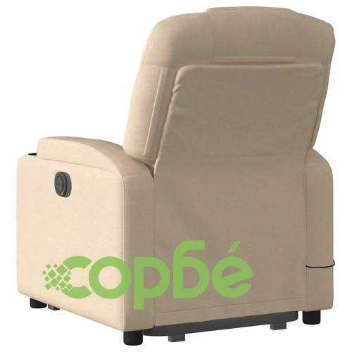 Електрически изправящ масажен реклайнер стол кремав текстил ➤ топ цена ➤ sorbe.bg