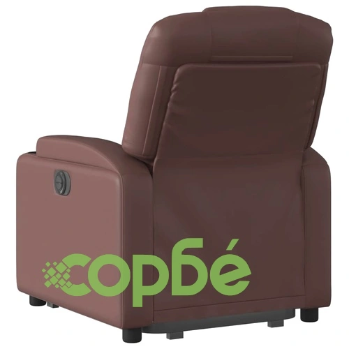 Електрически изправящ реклайнер стол, кафяв, изкуствена кожа ➤ топ цена ➤ sorbe.bg