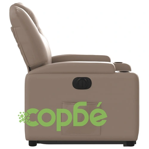 Електрически изправящ реклайнер стол, капучино, изкуствена кожа ➤ топ цена ➤ sorbe.bg