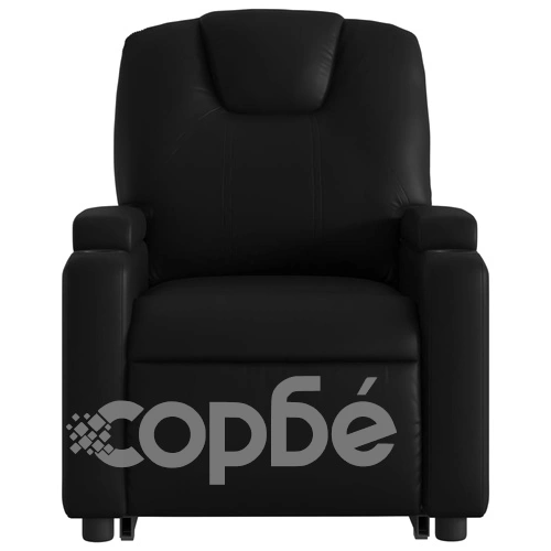 Електрически изправящ масажен реклайнер стол, черен, еко кожа ➤ топ цена ➤ sorbe.bg