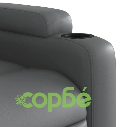 Електрически изправящ масажен реклайнер стол, сив, еко кожа ➤ топ цена ➤ sorbe.bg