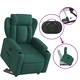 Изправящ реклайнер стол, тъмнозелен, текстил