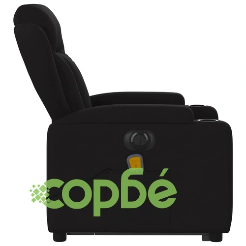 Електрически изправящ масажен реклайнер стол черен текстил ➤ топ цена ➤ sorbe.bg