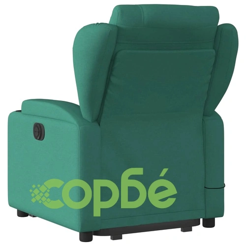 Електрически изправящ масажен реклайнер стол тъмнозелен текстил ➤ топ цена ➤ sorbe.bg