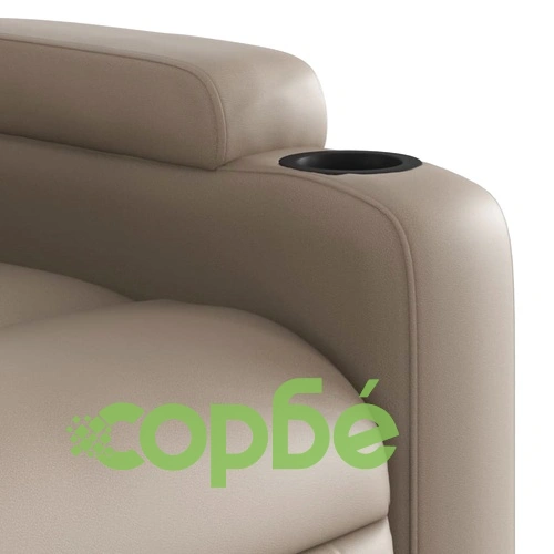 Електрически изправящ масажен реклайнер, капучино, еко кожа ➤ топ цена ➤ sorbe.bg