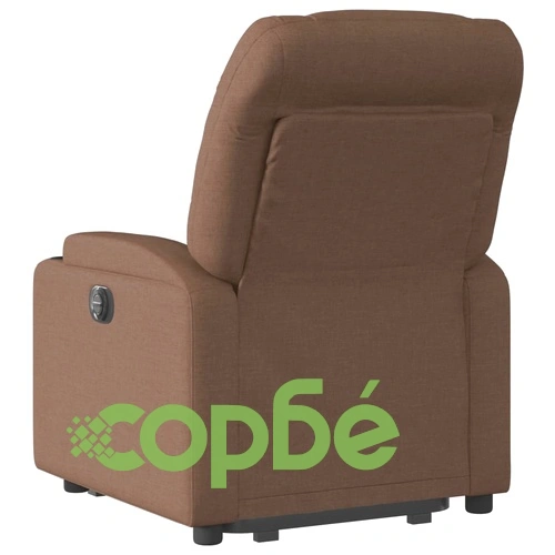 Електрически изправящ реклайнер стол, кафяв, текстил ➤ топ цена ➤ sorbe.bg