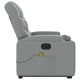 Електрически изправящ масажен реклайнер стол светлосив текстил