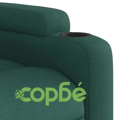 Електрически изправящ масажен реклайнер стол тъмнозелен текстил ➤ топ цена ➤ sorbe.bg