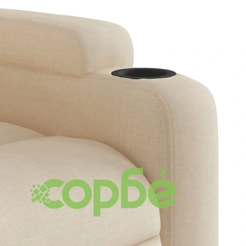 Електрически изправящ масажен реклайнер стол кремав текстил ➤ топ цена ➤ sorbe.bg