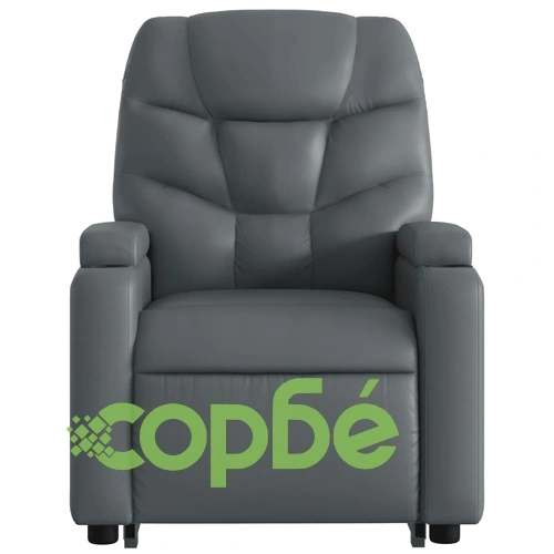 Изправящ реклайнер стол, сива, изкуствена кожа ➤ топ цена ➤ sorbe.bg