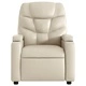 Електрически изправящ реклайнер стол, кремав, изкуствена кожа