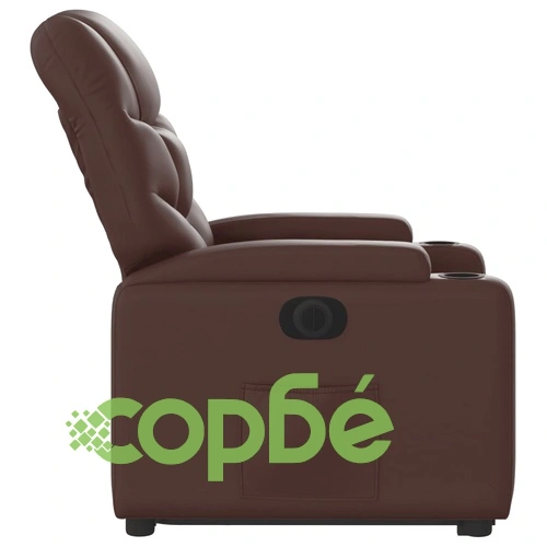 Електрически изправящ реклайнер стол, кафяв, изкуствена кожа ➤ топ цена ➤ sorbe.bg