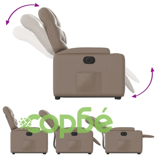 Електрически изправящ реклайнер стол, капучино, изкуствена кожа ➤ топ цена ➤ sorbe.bg