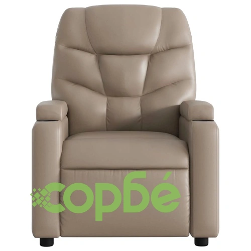 Електрически изправящ реклайнер стол, капучино, изкуствена кожа ➤ топ цена ➤ sorbe.bg