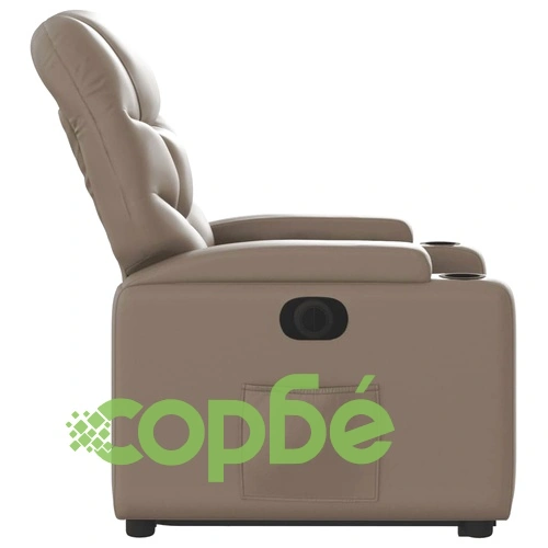 Електрически изправящ реклайнер стол, капучино, изкуствена кожа ➤ топ цена ➤ sorbe.bg