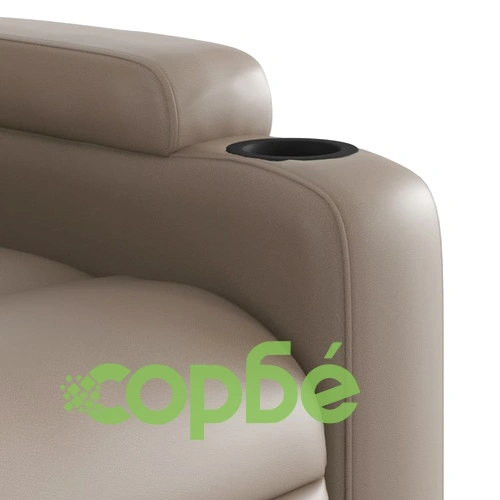 Електрически изправящ реклайнер стол, капучино, изкуствена кожа ➤ топ цена ➤ sorbe.bg