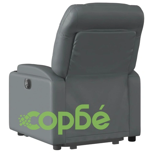 Електрически изправящ масажен реклайнер стол, сив, еко кожа ➤ топ цена ➤ sorbe.bg