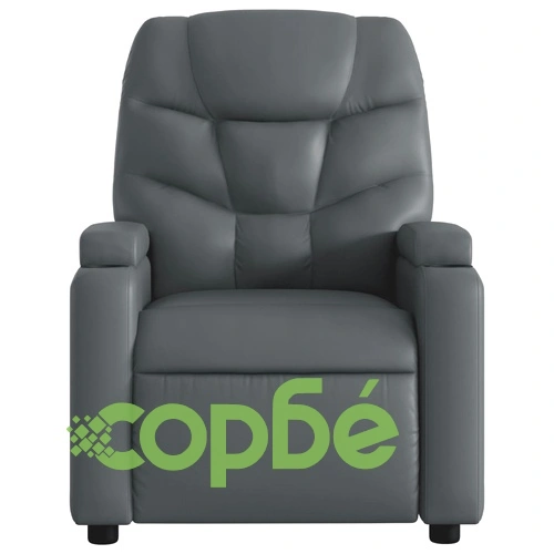 Електрически изправящ масажен реклайнер стол, сив, еко кожа ➤ топ цена ➤ sorbe.bg