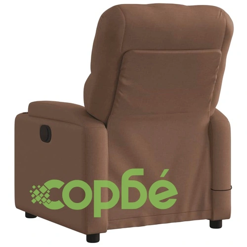 Електрически масажен реклайнер стол, кафяв, текстил ➤ топ цена ➤ sorbe.bg