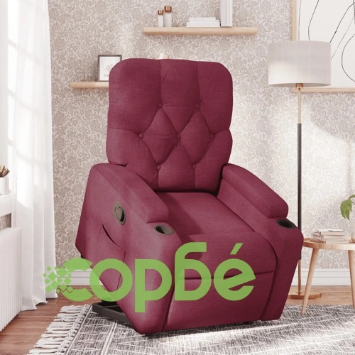 Изправящ реклайнер стол, виненочервен, текстил ➤ топ цена ➤ sorbe.bg