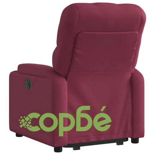 Електрически изправящ реклайнер стол, виненочервен, текстил ➤ топ цена ➤ sorbe.bg