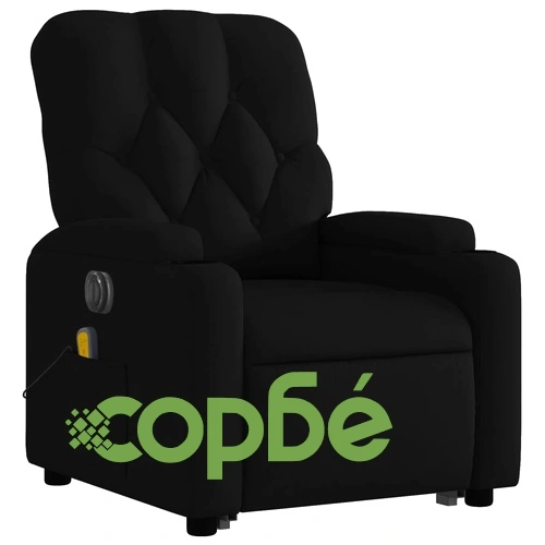 Електрически изправящ масажен реклайнер стол черен текстил ➤ топ цена ➤ sorbe.bg