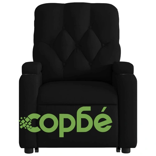 Електрически изправящ масажен реклайнер стол черен текстил ➤ топ цена ➤ sorbe.bg