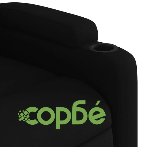 Електрически изправящ масажен реклайнер стол черен текстил ➤ топ цена ➤ sorbe.bg