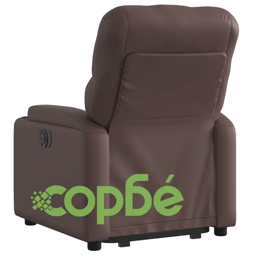 Електрически изправящ реклайнер стол, кафяв, изкуствена кожа ➤ топ цена ➤ sorbe.bg