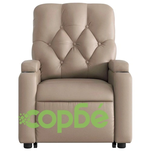 Електрически изправящ реклайнер стол, капучино, изкуствена кожа ➤ топ цена ➤ sorbe.bg