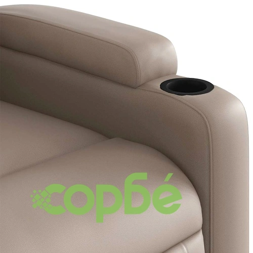 Електрически изправящ реклайнер стол, капучино, изкуствена кожа ➤ топ цена ➤ sorbe.bg