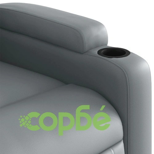 Електрически изправящ масажен реклайнер стол, сив, еко кожа ➤ топ цена ➤ sorbe.bg