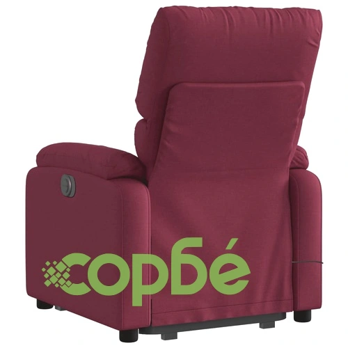Електрически изправящ масажен реклайнер виненочервен текстил ➤ топ цена ➤ sorbe.bg