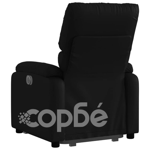 Електрически изправящ реклайнер стол, черен, еко кожа ➤ топ цена ➤ sorbe.bg