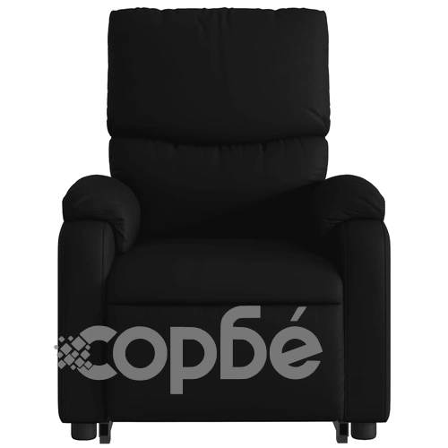 Електрически изправящ реклайнер стол, черен, еко кожа ➤ топ цена ➤ sorbe.bg