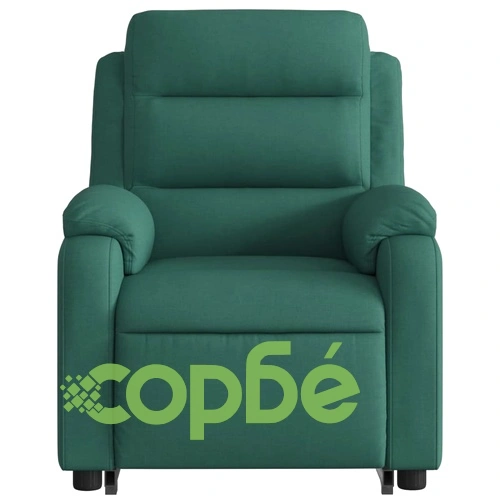 Електрически изправящ масажен реклайнер стол тъмнозелен текстил ➤ топ цена ➤ sorbe.bg