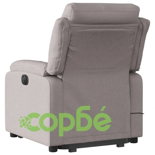 Електрически изправящ масажен реклайнер стол таупе текстил ➤ топ цена ➤ sorbe.bg