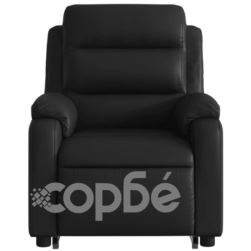 Електрически изправящ реклайнер стол, черен, еко кожа ➤ топ цена ➤ sorbe.bg