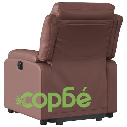 Електрически изправящ реклайнер стол, кафяв, изкуствена кожа ➤ топ цена ➤ sorbe.bg