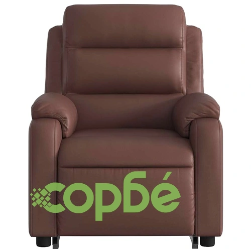 Електрически изправящ реклайнер стол, кафяв, изкуствена кожа ➤ топ цена ➤ sorbe.bg