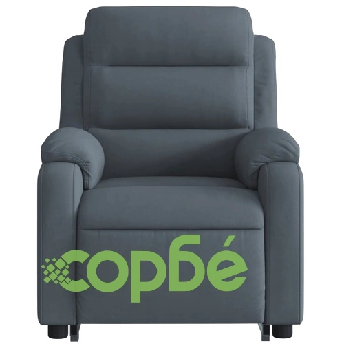 Изправящ масажен реклайнер стол, тъмносив, кадифе ➤ топ цена ➤ sorbe.bg