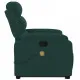 Изправящ масажен реклайнер стол, тъмнозелена, кадифе